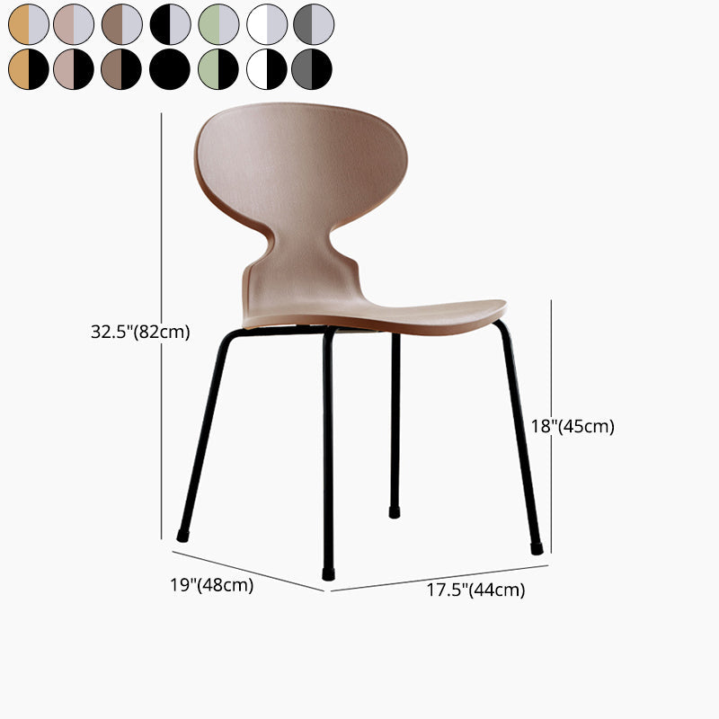 Modern Style Side Chair Plastic Metal Dining Chair for Home Use Clearhalo 'Dining Chairs' 'Dining Tables & Seating' 'dining_chair' 'furn' 'furn_dining_chair' 'Furniture' 'furniture_dining_chair' 'Kitchen & Dining Furniture' 4963299
