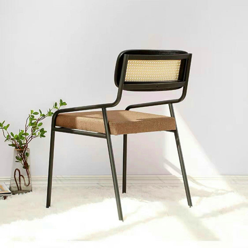 Modern Style Fabric Side Chair Cane Back Armless Dining Chair Clearhalo 'Dining Chairs' 'Dining Tables & Seating' 'dining_chair' 'furn' 'furn_dining_chair' 'Furniture' 'furniture_dining_chair' 'Kitchen & Dining Furniture' 4963303