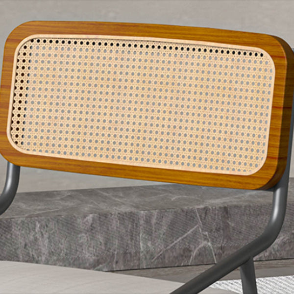 Modern Style Fabric Side Chair Cane Back Armless Dining Chair Clearhalo 'Dining Chairs' 'Dining Tables & Seating' 'dining_chair' 'furn' 'furn_dining_chair' 'Furniture' 'furniture_dining_chair' 'Kitchen & Dining Furniture' 4963313