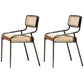Modern Style Fabric Side Chair Cane Back Armless Dining Chair Black 2 Piece Set Clearhalo 'Dining Chairs' 'Dining Tables & Seating' 'dining_chair' 'furn' 'furn_dining_chair' 'Furniture' 'furniture_dining_chair' 'Kitchen & Dining Furniture' 4963314