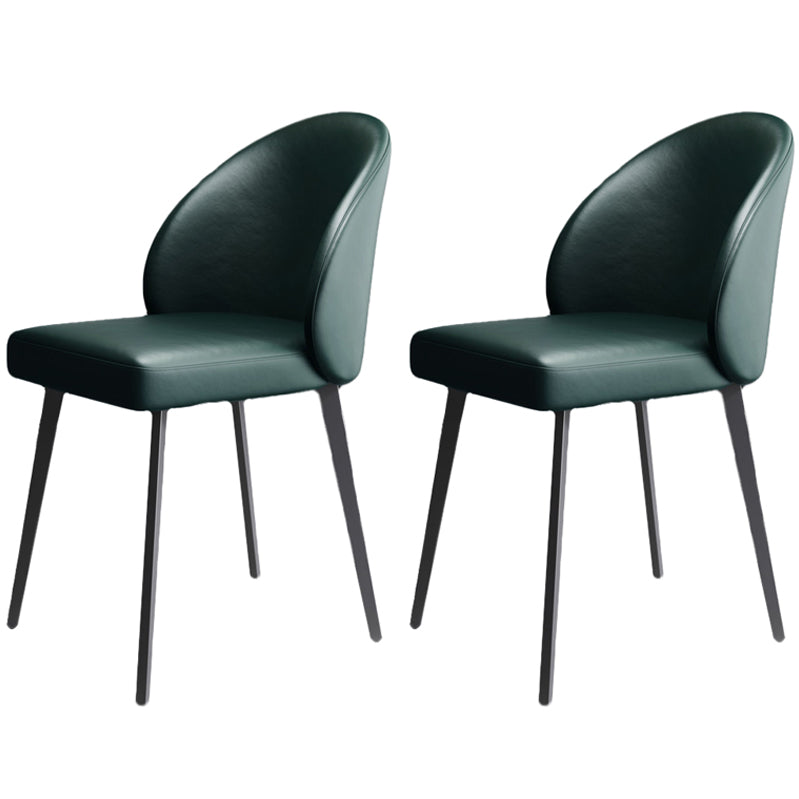 Modern Style Parsons Side Chair Faux Leather Indoor Dining Chair Green 2 Piece Set Clearhalo 'Dining Chairs' 'Dining Tables & Seating' 'dining_chair' 'furn' 'furn_dining_chair' 'Furniture' 'furniture_dining_chair' 'Kitchen & Dining Furniture' 4963324