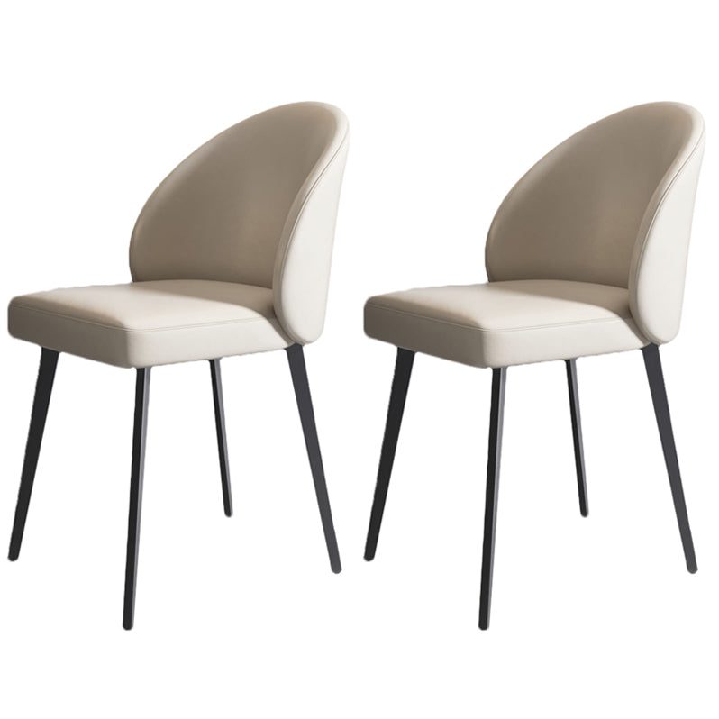 Modern Style Parsons Side Chair Faux Leather Indoor Dining Chair White 2 Piece Set Clearhalo 'Dining Chairs' 'Dining Tables & Seating' 'dining_chair' 'furn' 'furn_dining_chair' 'Furniture' 'furniture_dining_chair' 'Kitchen & Dining Furniture' 4963329