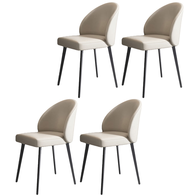 Modern Style Parsons Side Chair Faux Leather Indoor Dining Chair White 4 Piece Set Clearhalo 'Dining Chairs' 'Dining Tables & Seating' 'dining_chair' 'furn' 'furn_dining_chair' 'Furniture' 'furniture_dining_chair' 'Kitchen & Dining Furniture' 4963332