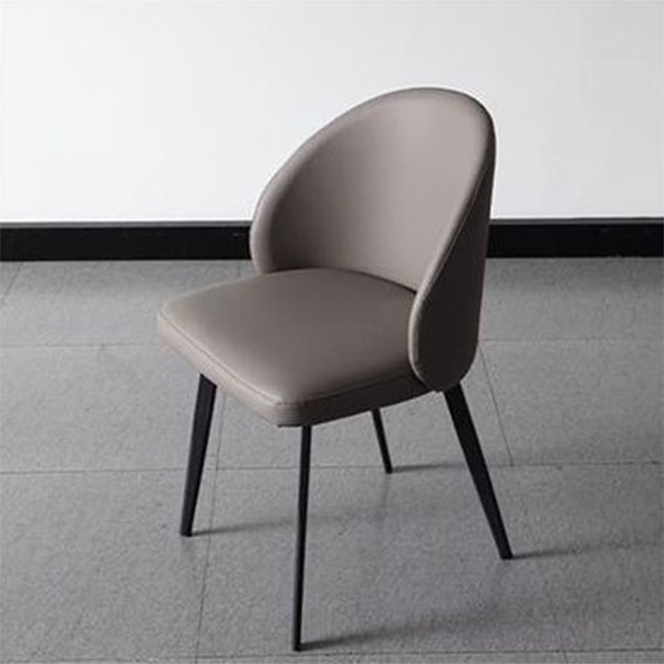 Modern Style Parsons Side Chair Faux Leather Indoor Dining Chair Grey 1 Piece Clearhalo 'Dining Chairs' 'Dining Tables & Seating' 'dining_chair' 'furn' 'furn_dining_chair' 'Furniture' 'furniture_dining_chair' 'Kitchen & Dining Furniture' 4963338