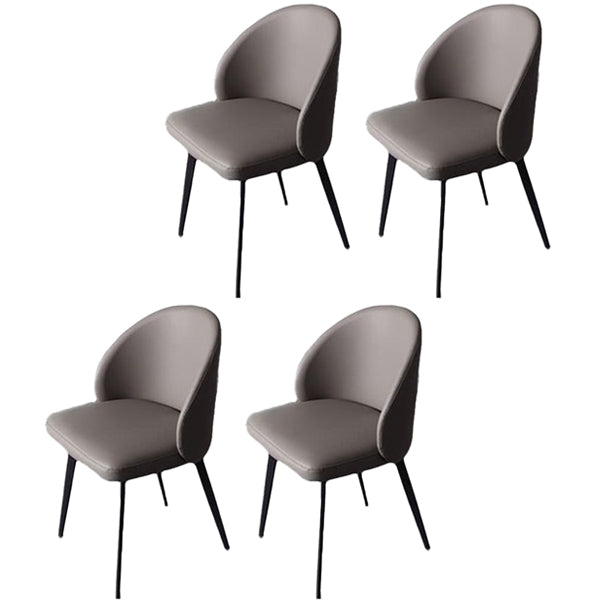 Modern Style Parsons Side Chair Faux Leather Indoor Dining Chair Grey 4 Piece Set Clearhalo 'Dining Chairs' 'Dining Tables & Seating' 'dining_chair' 'furn' 'furn_dining_chair' 'Furniture' 'furniture_dining_chair' 'Kitchen & Dining Furniture' 4963340