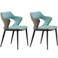 Contemporary Dining Room Arm Chairs Faux Leather Dining Chairs Green 2 Piece Set Clearhalo 'Dining Chairs' 'Dining Tables & Seating' 'dining_chair' 'furn' 'furn_dining_chair' 'Furniture' 'furniture_dining_chair' 'Kitchen & Dining Furniture' 4963347