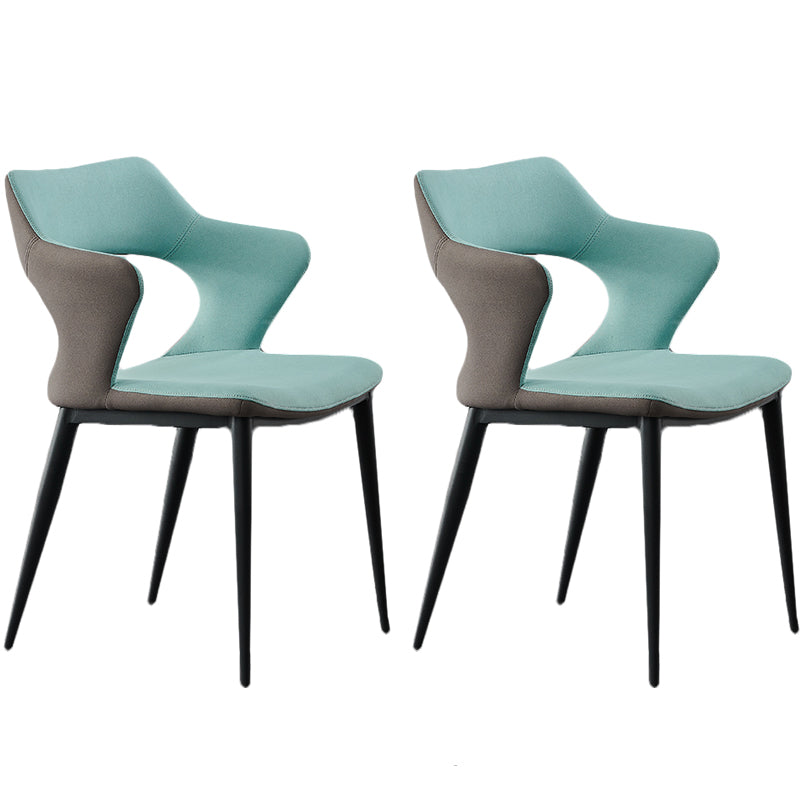 Contemporary Dining Room Arm Chairs Faux Leather Dining Chairs Green 2 Piece Set Clearhalo 'Dining Chairs' 'Dining Tables & Seating' 'dining_chair' 'furn' 'furn_dining_chair' 'Furniture' 'furniture_dining_chair' 'Kitchen & Dining Furniture' 4963347