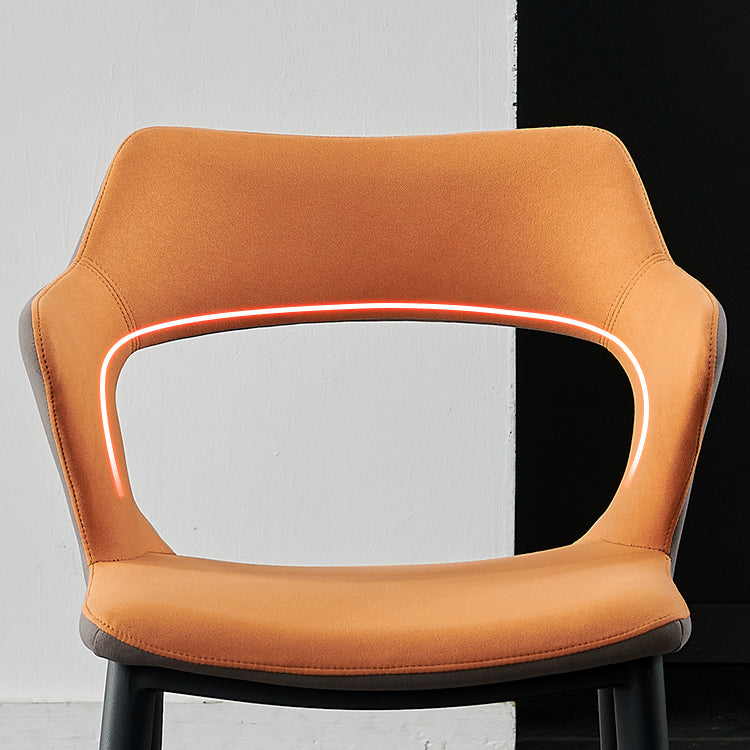 Contemporary Dining Room Arm Chairs Faux Leather Dining Chairs Clearhalo 'Dining Chairs' 'Dining Tables & Seating' 'dining_chair' 'furn' 'furn_dining_chair' 'Furniture' 'furniture_dining_chair' 'Kitchen & Dining Furniture' 4963349