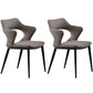 Contemporary Dining Room Arm Chairs Faux Leather Dining Chairs Dark Gray 2 Piece Set Clearhalo 'Dining Chairs' 'Dining Tables & Seating' 'dining_chair' 'furn' 'furn_dining_chair' 'Furniture' 'furniture_dining_chair' 'Kitchen & Dining Furniture' 4963355