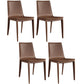 Modern Style Side Chair Faux Leather Dining Chair for Dining Room Brown 4 Piece Set Clearhalo 'Dining Chairs' 'Dining Tables & Seating' 'dining_chair' 'furn' 'furn_dining_chair' 'Furniture' 'furniture_dining_chair' 'Kitchen & Dining Furniture' 4963365