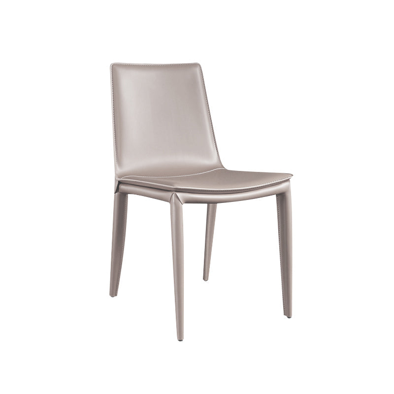 Modern Style Side Chair Faux Leather Dining Chair for Dining Room Khaki 1 Piece Clearhalo 'Dining Chairs' 'Dining Tables & Seating' 'dining_chair' 'furn' 'furn_dining_chair' 'Furniture' 'furniture_dining_chair' 'Kitchen & Dining Furniture' 4963367