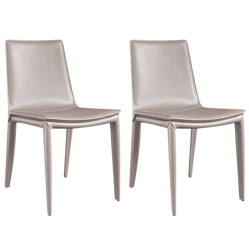 Modern Style Side Chair Faux Leather Dining Chair for Dining Room Khaki 2 Piece Set Clearhalo 'Dining Chairs' 'Dining Tables & Seating' 'dining_chair' 'furn' 'furn_dining_chair' 'Furniture' 'furniture_dining_chair' 'Kitchen & Dining Furniture' 4963368