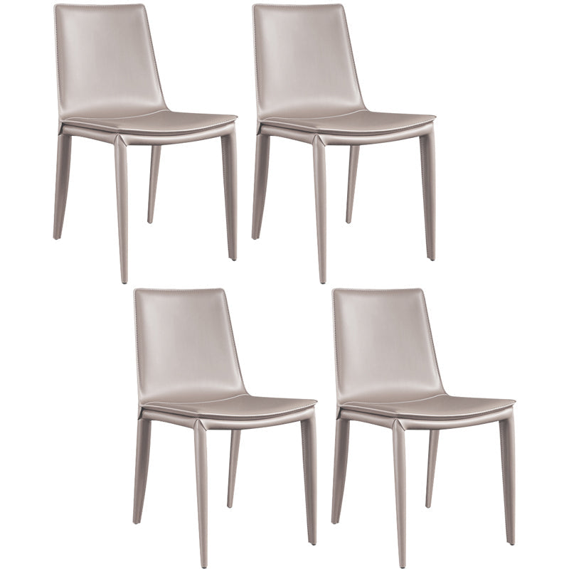 Modern Style Side Chair Faux Leather Dining Chair for Dining Room Khaki 4 Piece Set Clearhalo 'Dining Chairs' 'Dining Tables & Seating' 'dining_chair' 'furn' 'furn_dining_chair' 'Furniture' 'furniture_dining_chair' 'Kitchen & Dining Furniture' 4963370