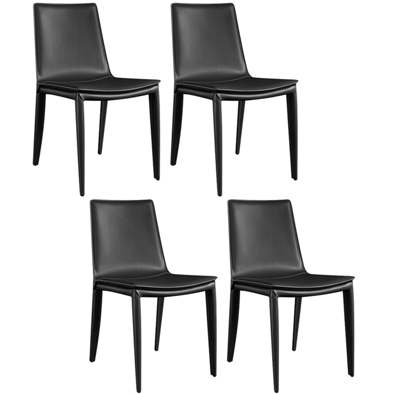 Modern Style Side Chair Faux Leather Dining Chair for Dining Room Black 4 Piece Set Clearhalo 'Dining Chairs' 'Dining Tables & Seating' 'dining_chair' 'furn' 'furn_dining_chair' 'Furniture' 'furniture_dining_chair' 'Kitchen & Dining Furniture' 4963381