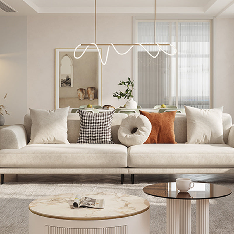 Linen Recessed Sofa Modern Arm Cushions 35.4"W Sofa for Living Room Clearhalo 'furn' 'furn_sofas' 'Furniture' 'furniture_sofas' 'Living Room Furniture' 'Sofa' 'sofas' 4963388