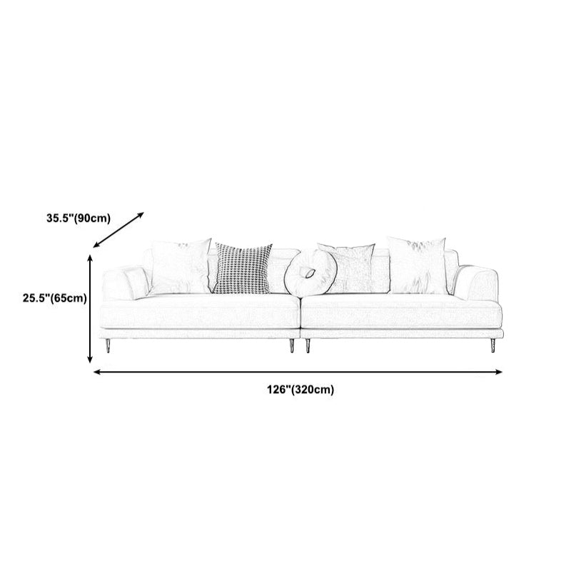 Linen Recessed Sofa Modern Arm Cushions 35.4"W Sofa for Living Room Clearhalo 'furn' 'furn_sofas' 'Furniture' 'furniture_sofas' 'Living Room Furniture' 'Sofa' 'sofas' 4963394