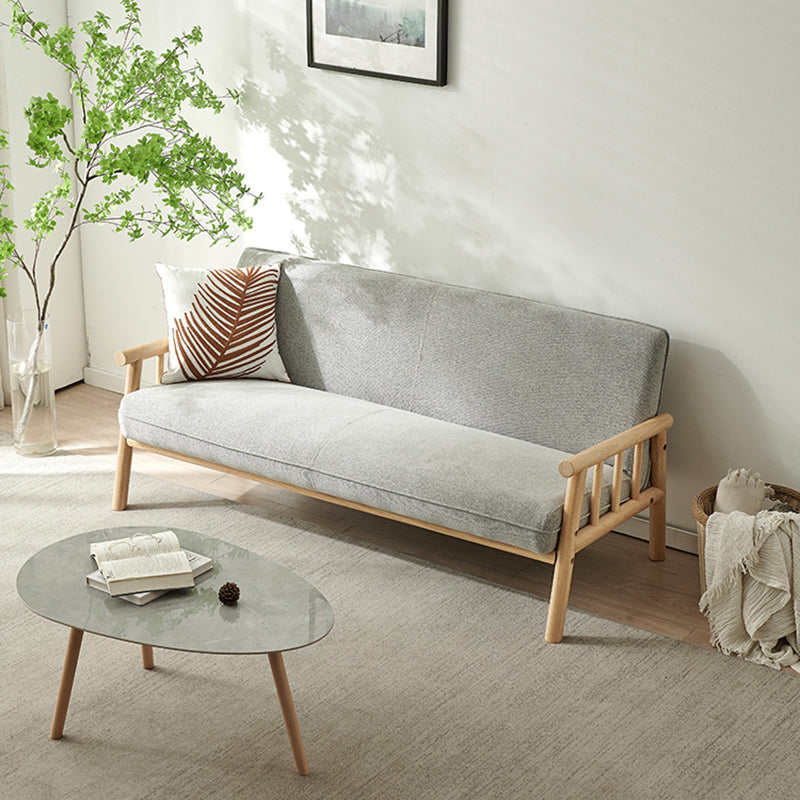 French Country Linen Rolled Arm Sofa 28.7 "W Tight Back Sofa for Living Room Light Gray Clearhalo 'furn' 'furn_sofas' 'Furniture' 'furniture_sofas' 'Living Room Furniture' 'Sofa' 'sofas' 4963456