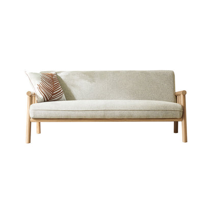French Country Linen Rolled Arm Sofa 28.7 "W Tight Back Sofa for Living Room Off-White Clearhalo 'furn' 'furn_sofas' 'Furniture' 'furniture_sofas' 'Living Room Furniture' 'Sofa' 'sofas' 4963458