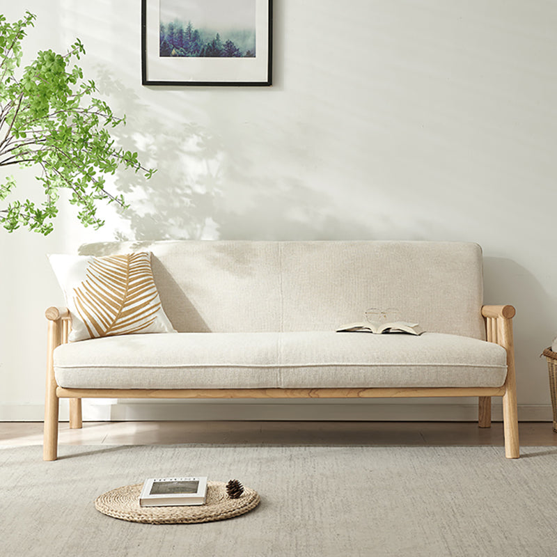 French Country Linen Rolled Arm Sofa 28.7 "W Tight Back Sofa for Living Room Clearhalo 'furn' 'furn_sofas' 'Furniture' 'furniture_sofas' 'Living Room Furniture' 'Sofa' 'sofas' 4963459