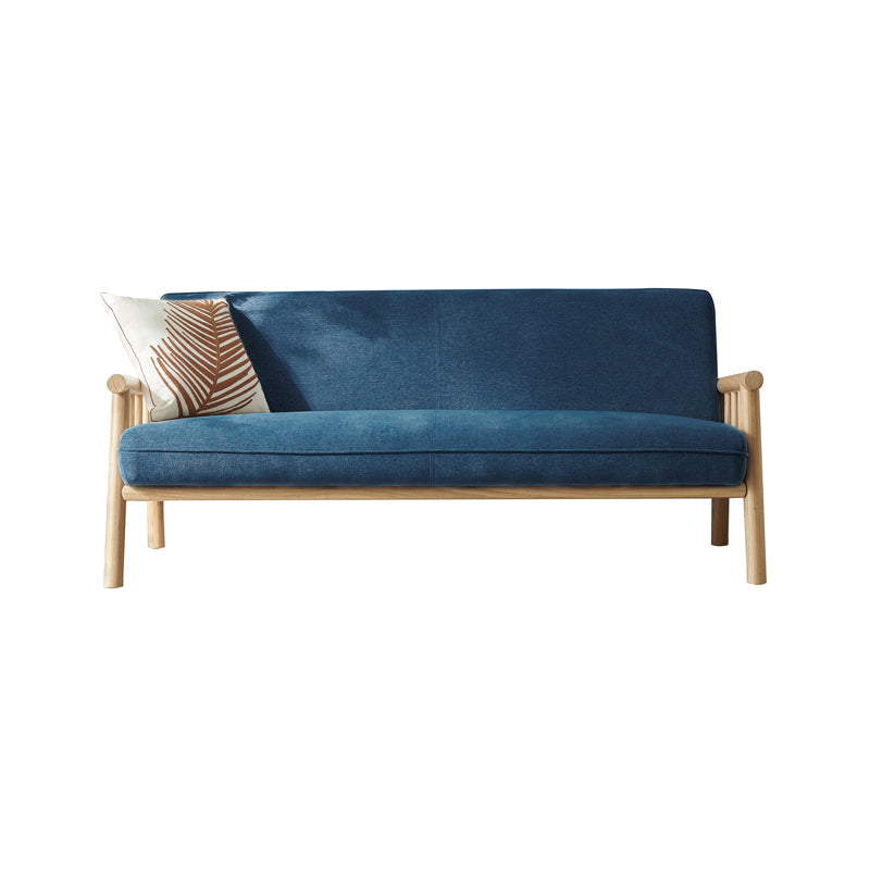 French Country Linen Rolled Arm Sofa 28.7 "W Tight Back Sofa for Living Room Blue Clearhalo 'furn' 'furn_sofas' 'Furniture' 'furniture_sofas' 'Living Room Furniture' 'Sofa' 'sofas' 4963460
