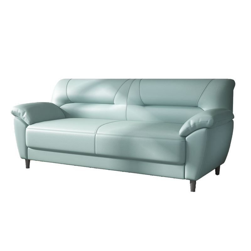 31.50" H Faux Leather Pillow Top Arm Modern Sofa with Sewn Pillow Back Clearhalo 'furn' 'furn_sofas' 'Furniture' 'furniture_sofas' 'Living Room Furniture' 'Sofa' 'sofas' 4963480