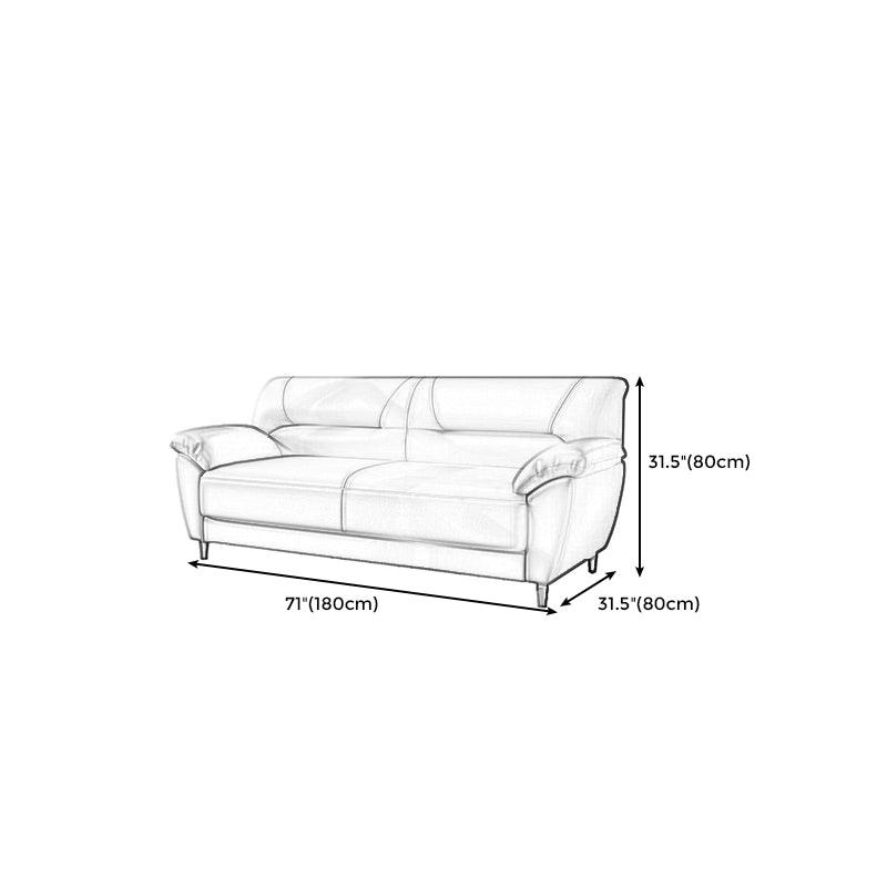 31.50" H Faux Leather Pillow Top Arm Modern Sofa with Sewn Pillow Back Clearhalo 'furn' 'furn_sofas' 'Furniture' 'furniture_sofas' 'Living Room Furniture' 'Sofa' 'sofas' 4963484