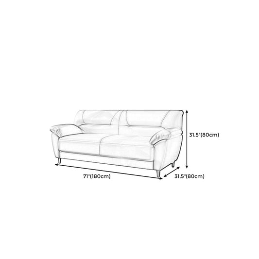 31.50" H Faux Leather Pillow Top Arm Modern Sofa with Sewn Pillow Back Clearhalo 'furn' 'furn_sofas' 'Furniture' 'furniture_sofas' 'Living Room Furniture' 'Sofa' 'sofas' 4963484