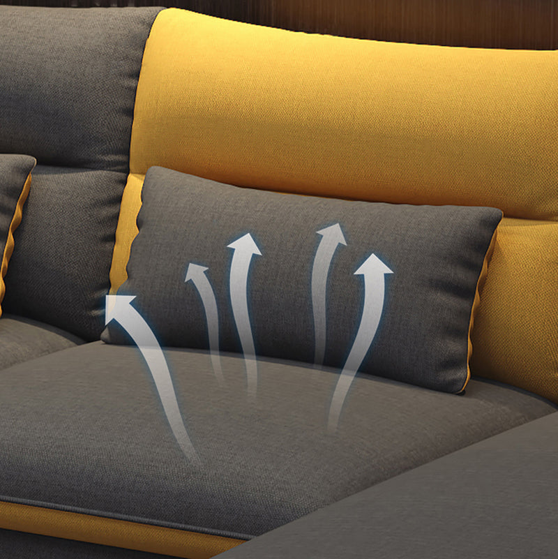 35" High Modern Square Arm Standard Sofa with Bolster Pillows for Living Room, Apartment Clearhalo 'furn' 'furn_sofas' 'Furniture' 'furniture_sofas' 'Living Room Furniture' 'Sofa' 'sofas' 4963509