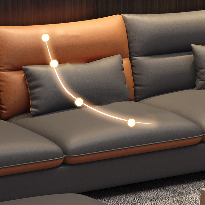 35" High Modern Square Arm Standard Sofa with Bolster Pillows for Living Room, Apartment Clearhalo 'furn' 'furn_sofas' 'Furniture' 'furniture_sofas' 'Living Room Furniture' 'Sofa' 'sofas' 4963510