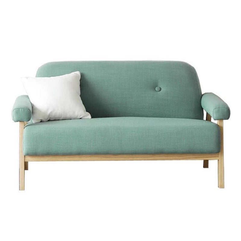 Cotton Blend Square Arm Sofa Tufted 27"W Modern Sofa for Living Room Green Clearhalo 'furn' 'furn_sofas' 'Furniture' 'furniture_sofas' 'Living Room Furniture' 'Sofa' 'sofas' 4963549