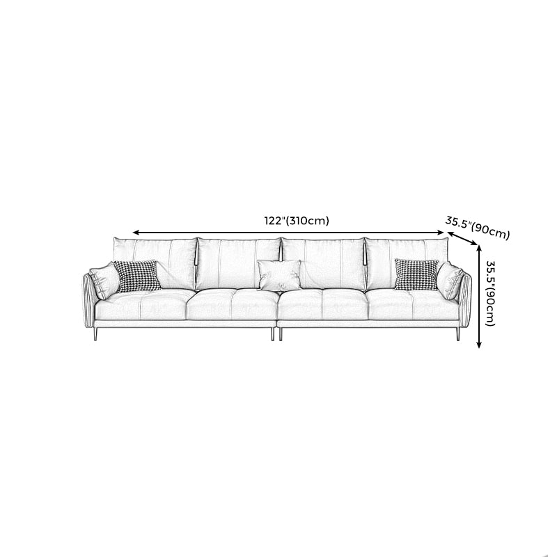 36" High Modern Faux Leather Square Arm Standard Sofa with Bolster Pillows for Living Room Clearhalo 'furn' 'furn_sofas' 'Furniture' 'furniture_sofas' 'Living Room Furniture' 'Sofa' 'sofas' 4963571