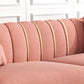 Gold Mid Century Modern Sewn Pillow Back Sofa 29.53"High Tuxedo Arm Sofa, Pink Clearhalo 'furn' 'furn_sofas' 'Furniture' 'furniture_sofas' 'Living Room Furniture' 'Sofa' 'sofas' 4963596