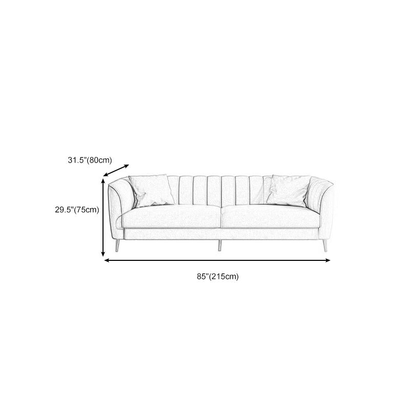 Gold Mid Century Modern Sewn Pillow Back Sofa 29.53"High Tuxedo Arm Sofa, Pink Clearhalo 'furn' 'furn_sofas' 'Furniture' 'furniture_sofas' 'Living Room Furniture' 'Sofa' 'sofas' 4963599