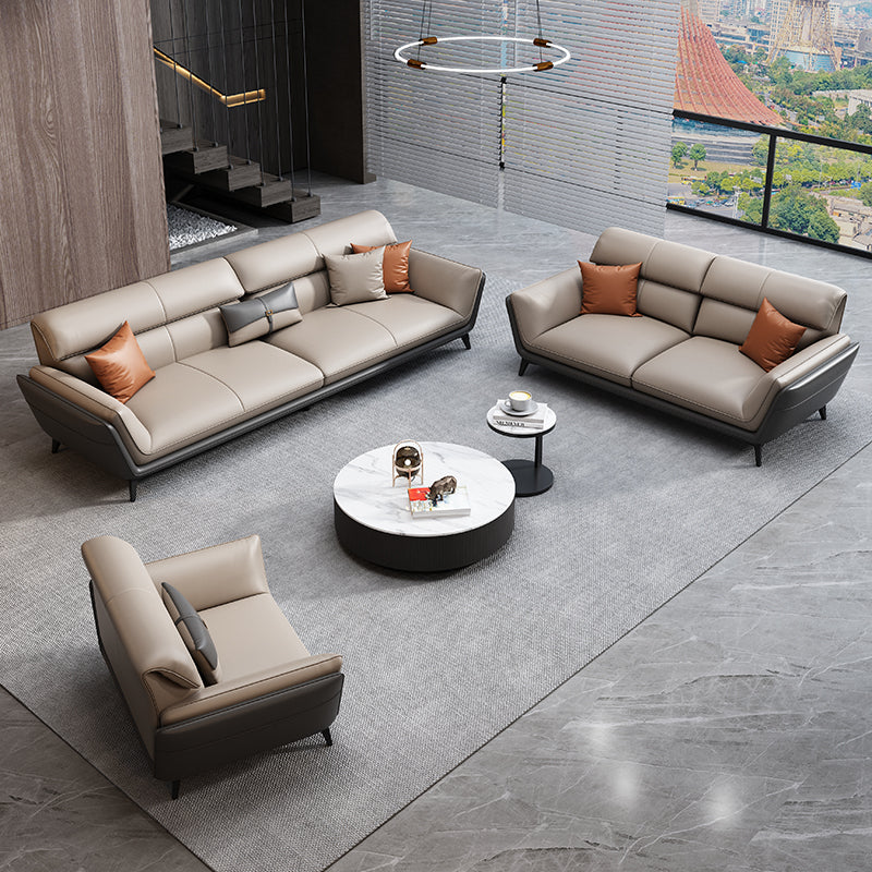 33.46" H Flared Arm Modern Sofa with Sewn Pillow Back Metal Legs Sofa Clearhalo 'furn' 'furn_sofas' 'Furniture' 'furniture_sofas' 'Living Room Furniture' 'Sofa' 'sofas' 4963619