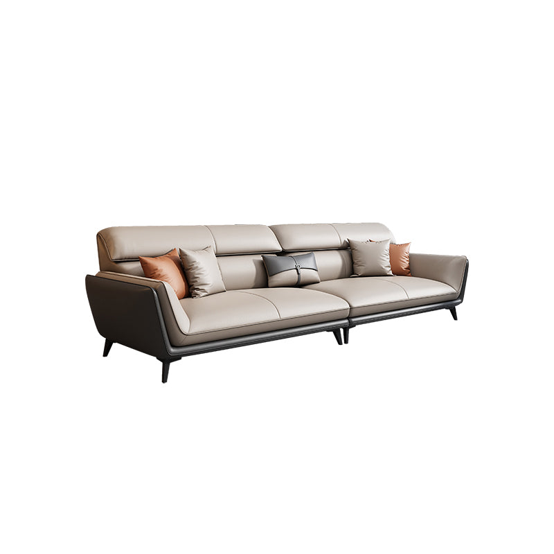 33.46" H Flared Arm Modern Sofa with Sewn Pillow Back Metal Legs Sofa 110"L x 35.5"W x 33"H Clearhalo 'furn' 'furn_sofas' 'Furniture' 'furniture_sofas' 'Living Room Furniture' 'Sofa' 'sofas' 4963624