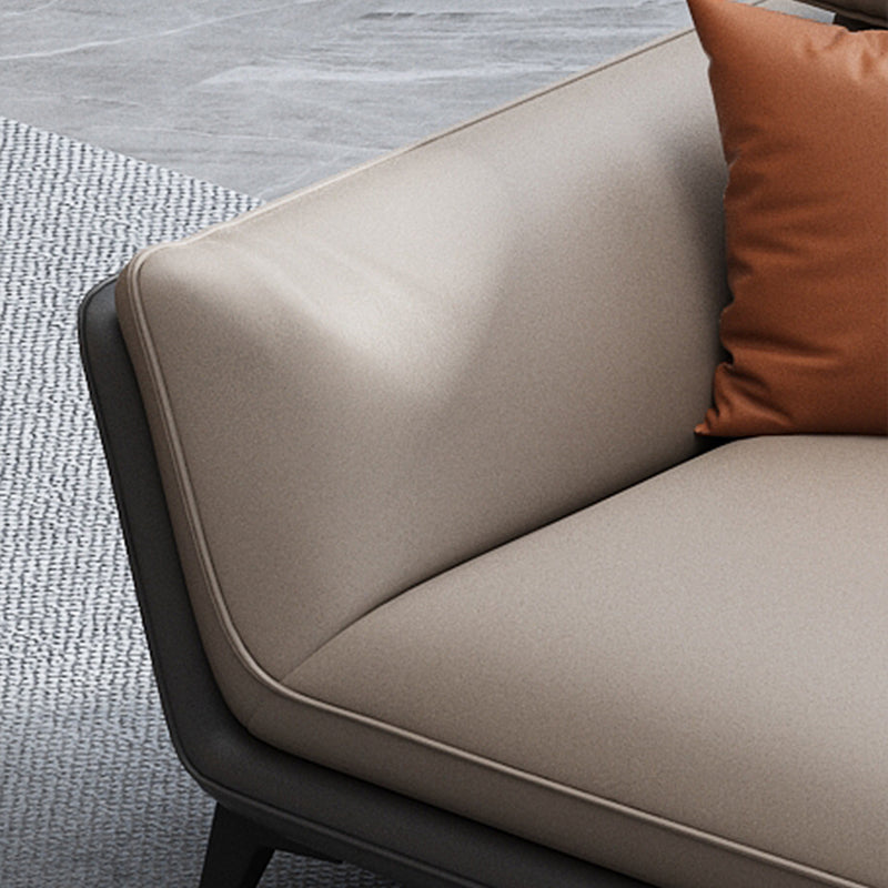 33.46" H Flared Arm Modern Sofa with Sewn Pillow Back Metal Legs Sofa Clearhalo 'furn' 'furn_sofas' 'Furniture' 'furniture_sofas' 'Living Room Furniture' 'Sofa' 'sofas' 4963627