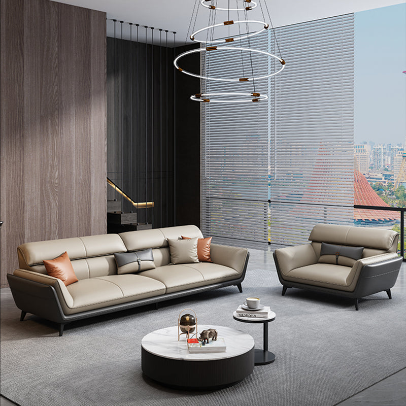 33.46" H Flared Arm Modern Sofa with Sewn Pillow Back Metal Legs Sofa Clearhalo 'furn' 'furn_sofas' 'Furniture' 'furniture_sofas' 'Living Room Furniture' 'Sofa' 'sofas' 4963630