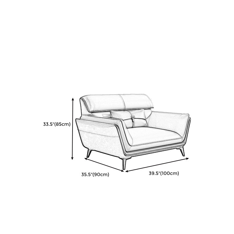 33.46" H Flared Arm Modern Sofa with Sewn Pillow Back Metal Legs Sofa Clearhalo 'furn' 'furn_sofas' 'Furniture' 'furniture_sofas' 'Living Room Furniture' 'Sofa' 'sofas' 4963631