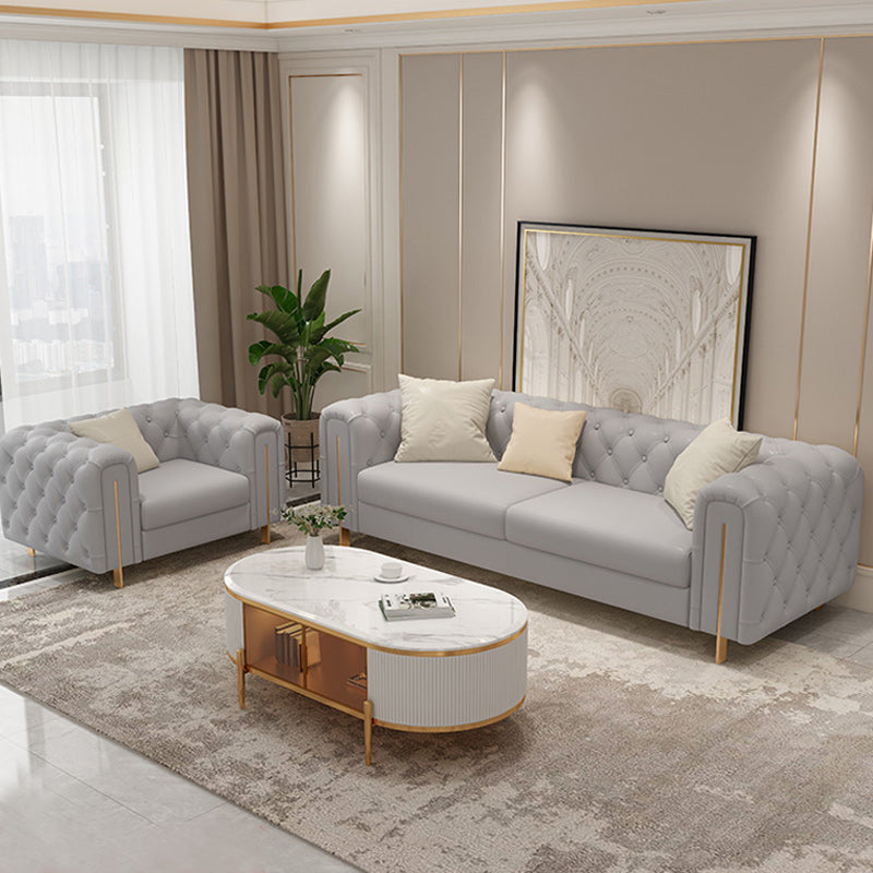 Tufted Split-Back Tuxedo Arm Chesterfield Sofa for Living Room, Apartment Clearhalo 'furn' 'furn_sofas' 'Furniture' 'furniture_sofas' 'Living Room Furniture' 'Sofa' 'sofas' 4963663