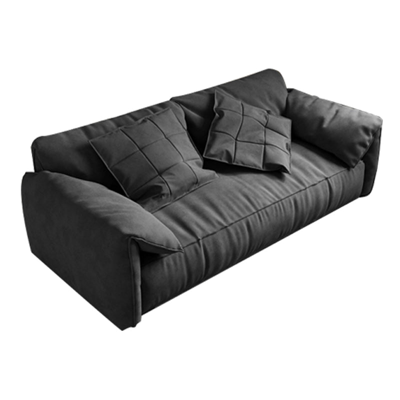 Beach Tight Back Standard Sofa 29.53"High Pillow Top Arm Sofa, Black 71"L x 39"W x 31"H Clearhalo 'furn' 'furn_sofas' 'Furniture' 'furniture_sofas' 'Living Room Furniture' 'Sofa' 'sofas' 4963673