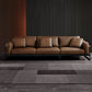 34" High Contemporary Square Arm Standard Sofa with Bolster Pillows, Brown Clearhalo 'furn' 'furn_sofas' 'Furniture' 'furniture_sofas' 'Living Room Furniture' 'Sofa' 'sofas' 4963698