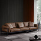 34" High Contemporary Square Arm Standard Sofa with Bolster Pillows, Brown Clearhalo 'furn' 'furn_sofas' 'Furniture' 'furniture_sofas' 'Living Room Furniture' 'Sofa' 'sofas' 4963699