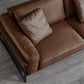 34" High Contemporary Square Arm Standard Sofa with Bolster Pillows, Brown Clearhalo 'furn' 'furn_sofas' 'Furniture' 'furniture_sofas' 'Living Room Furniture' 'Sofa' 'sofas' 4963705