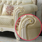 Ornate Traditional Tufted Split-Back Microfiber Sofa 43.31"High Flared Arm Sofa Clearhalo 'furn' 'furn_sofas' 'Furniture' 'furniture_sofas' 'Living Room Furniture' 'Sofa' 'sofas' 4963760