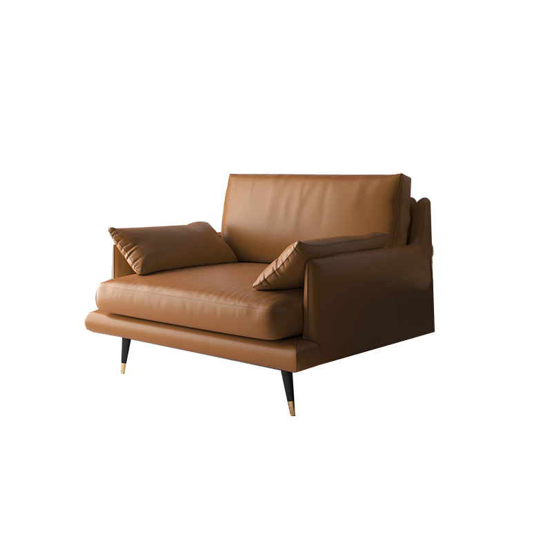31.50" H Square Arm Modern Sofa with Cushions Dark Brown Standard Sofa Clearhalo 'furn' 'furn_sofas' 'Furniture' 'furniture_sofas' 'Living Room Furniture' 'Sofa' 'sofas' 4963771