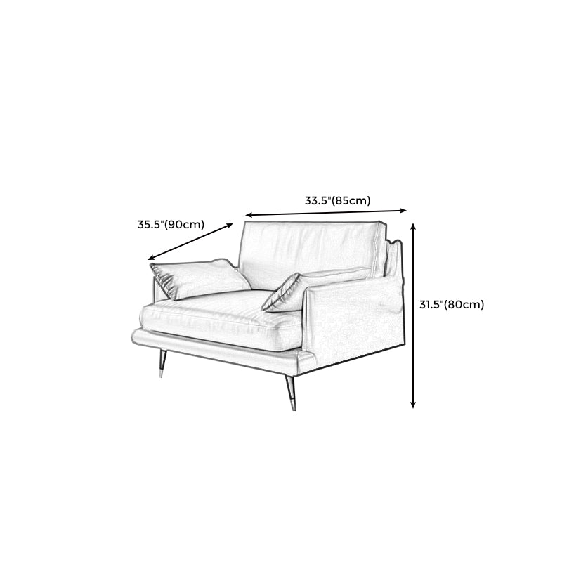 31.50" H Square Arm Modern Sofa with Cushions Dark Brown Standard Sofa Clearhalo 'furn' 'furn_sofas' 'Furniture' 'furniture_sofas' 'Living Room Furniture' 'Sofa' 'sofas' 4963776