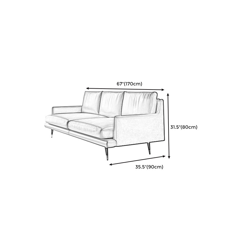 31.50" H Square Arm Modern Sofa with Cushions Dark Brown Standard Sofa Clearhalo 'furn' 'furn_sofas' 'Furniture' 'furniture_sofas' 'Living Room Furniture' 'Sofa' 'sofas' 4963777