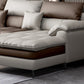 Faux leather High Back Pillow Top Arm Sofa and Sectional with Stain-Resistant Clearhalo 'furn' 'furn_sectionals' 'Furniture' 'furniture_sectionals' 'Living Room Furniture' 'Sectionals' 4963797