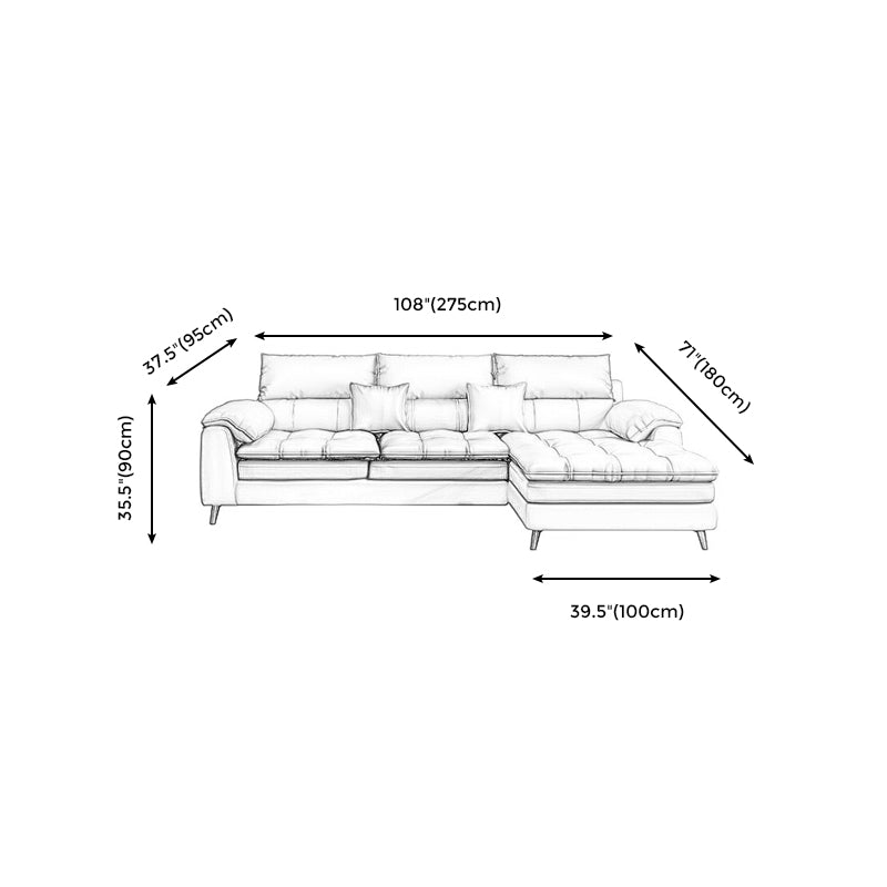 Faux leather High Back Pillow Top Arm Sofa and Sectional with Stain-Resistant Clearhalo 'furn' 'furn_sectionals' 'Furniture' 'furniture_sectionals' 'Living Room Furniture' 'Sectionals' 4963800