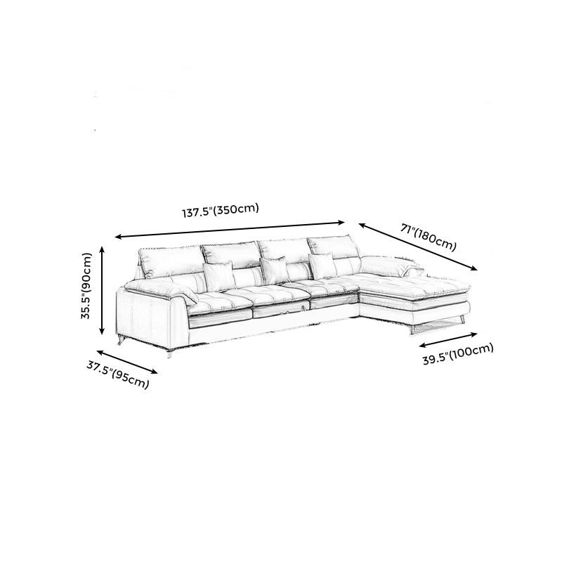 Faux leather High Back Pillow Top Arm Sofa and Sectional with Stain-Resistant Clearhalo 'furn' 'furn_sectionals' 'Furniture' 'furniture_sectionals' 'Living Room Furniture' 'Sectionals' 4963801